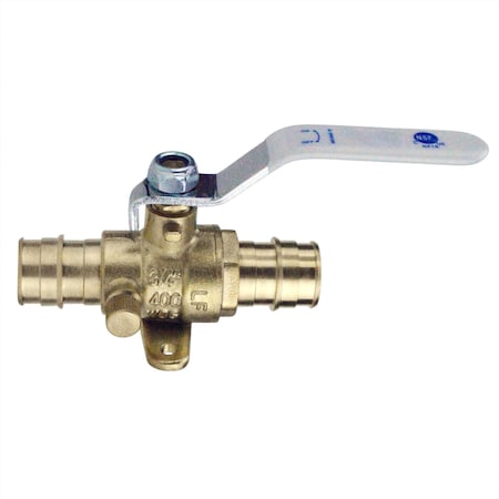 Apollo 3/4 in. Brass PEX-A Barb Ball Valve with Drain and Mounting Pad EPXV34WD